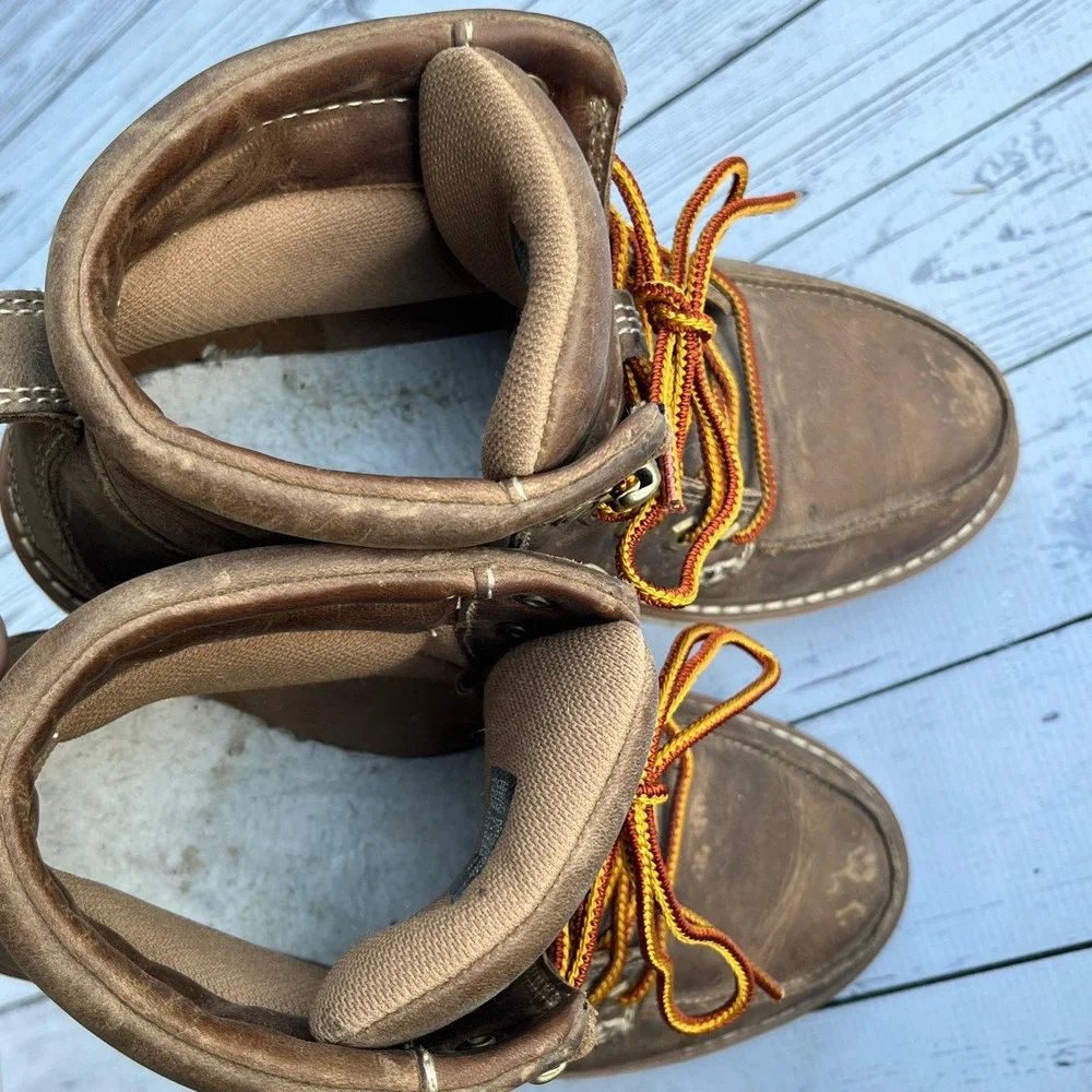 LL Bean Stonington Boots Men 7 Leather Moc Toe Utility Hiking Workwear Outdoor